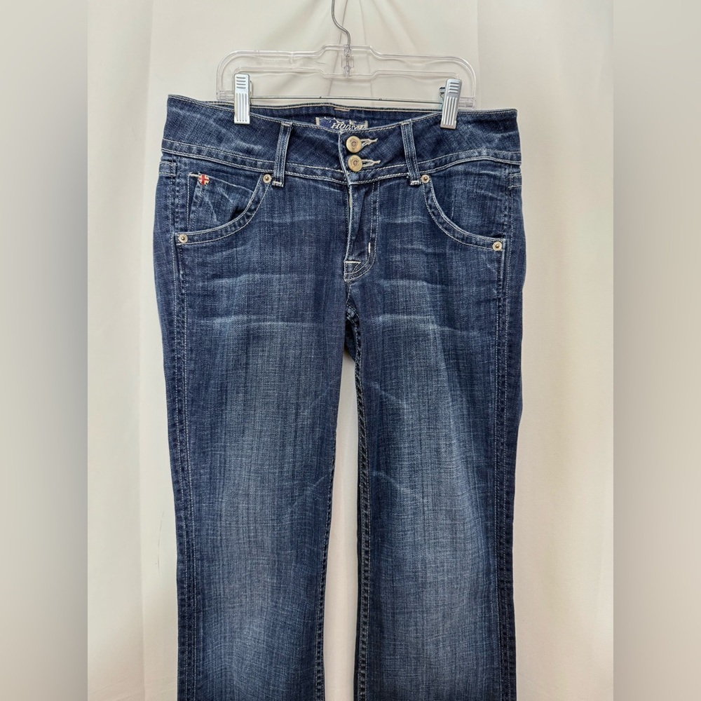 Hudson Bootcut Low Rise Jeans With Double Button Closure And Flap Back Pockets - Picture 4 of 15